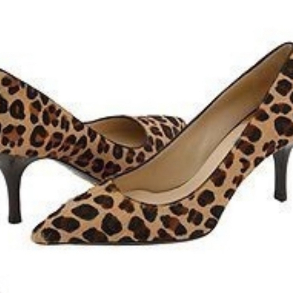 Cole Haan Fiona Mid Air Pump Tan Brown Pony Hair Leopard Size 7